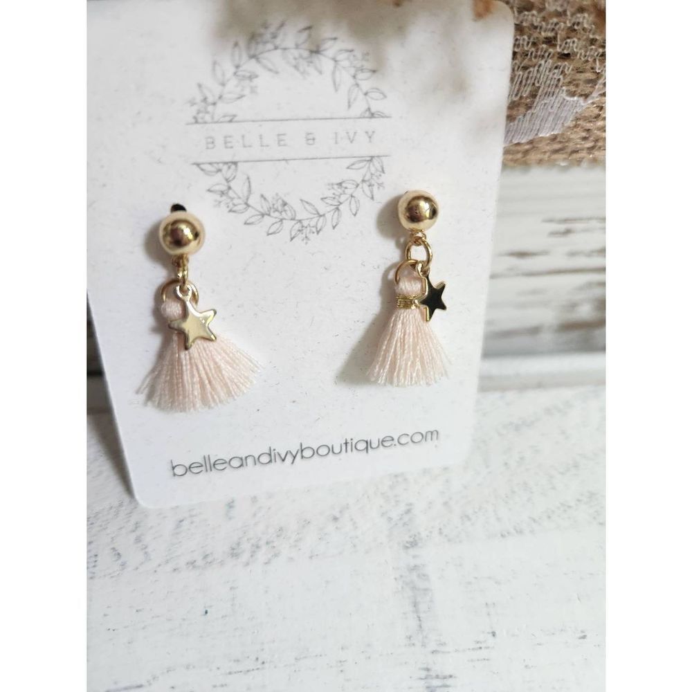 Pale Pink Threaded Earrings